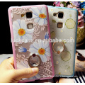 Wholesale Embossment Painting Soft With Shell Finger Ring TPU Phone Case Cover For HuaWei iPhone 5/5s/6s/6plus